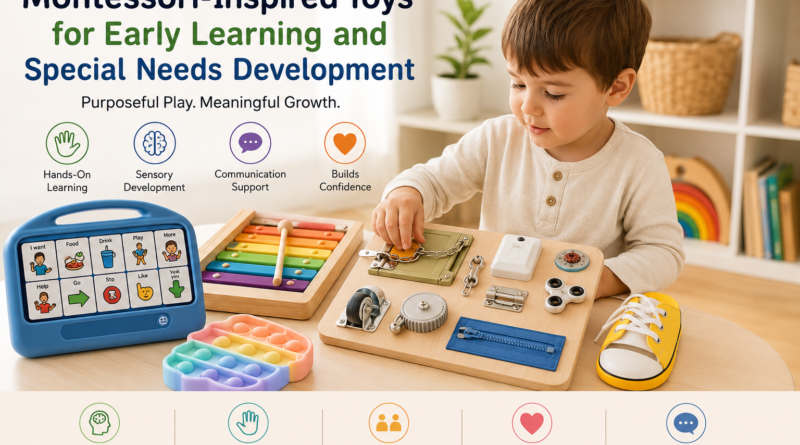 AAC communication device and Montessori busy board for toddlers