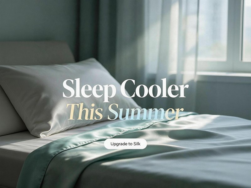 Promeed silk pillowcase on luxury bed