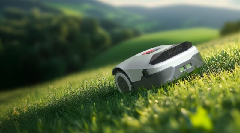 Anthbot Genie wire-free robot lawn mower using AI and RTK navigation to mow a residential lawn in 2026